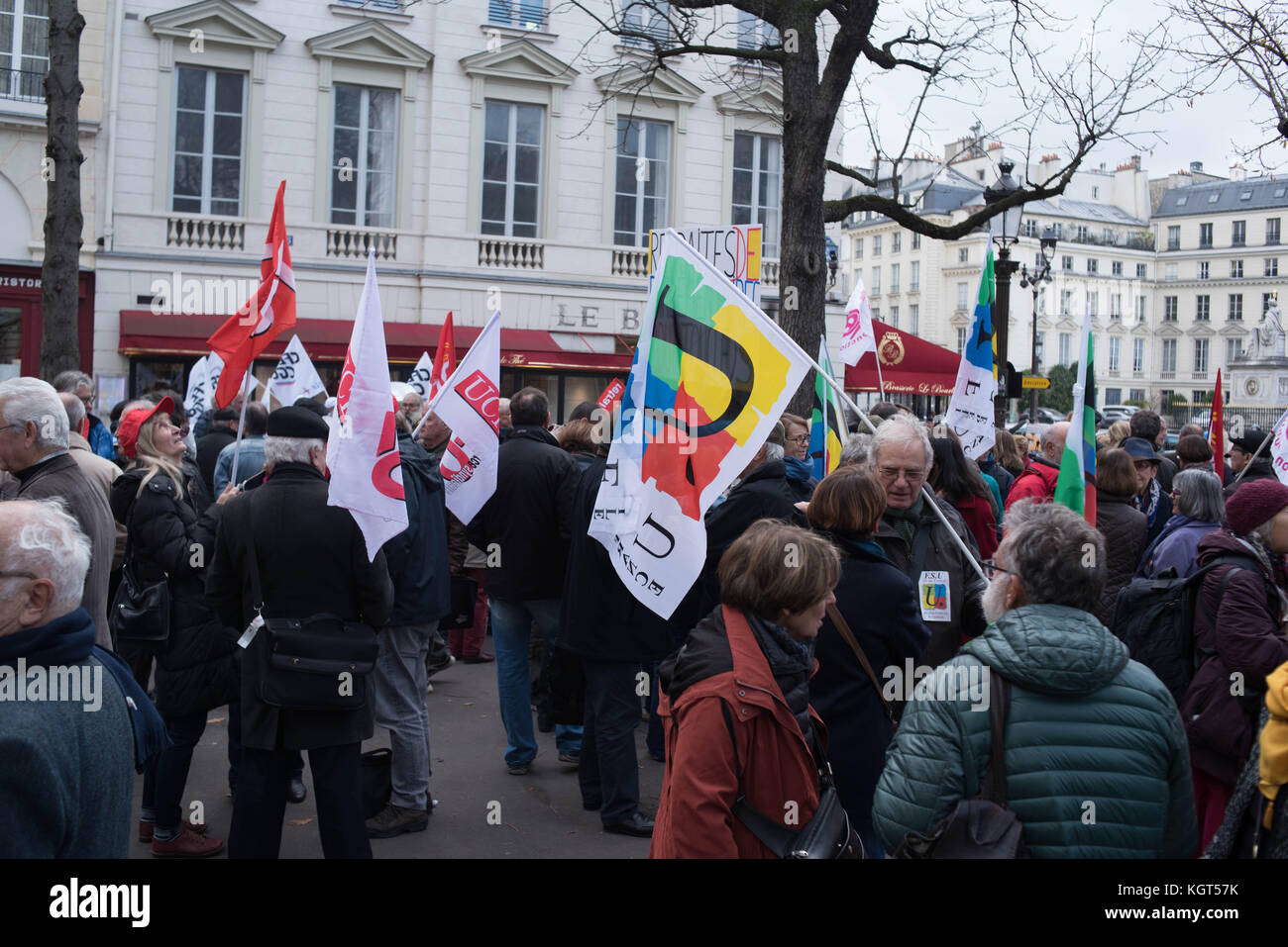 Paris: Versammlung - Kaufkraft der Rentner Stockfoto