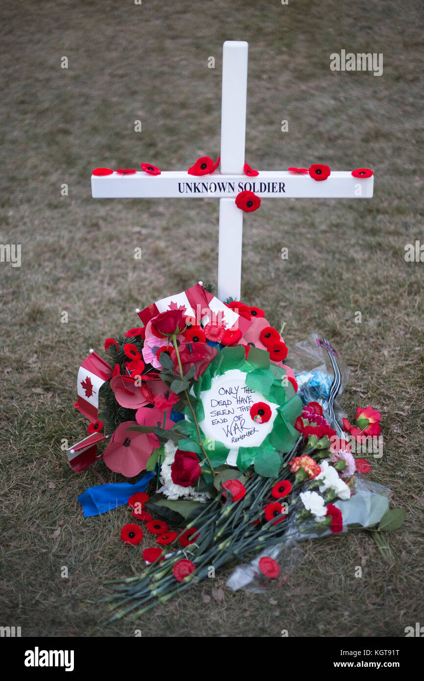 Bereich der Kreuze Denkmal für die gefallenen am Volkstrauertag Stockfoto