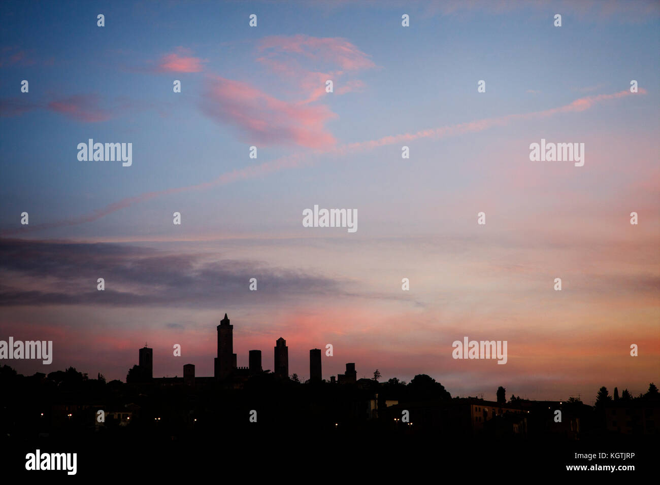 Die Türme von San Gimignano, Toskana, Italien. Stockfoto