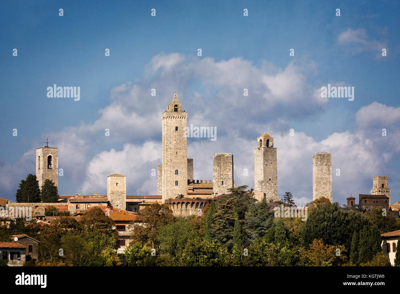 Die Türme von San Gimignano, Toskana, Italien. Stockfoto