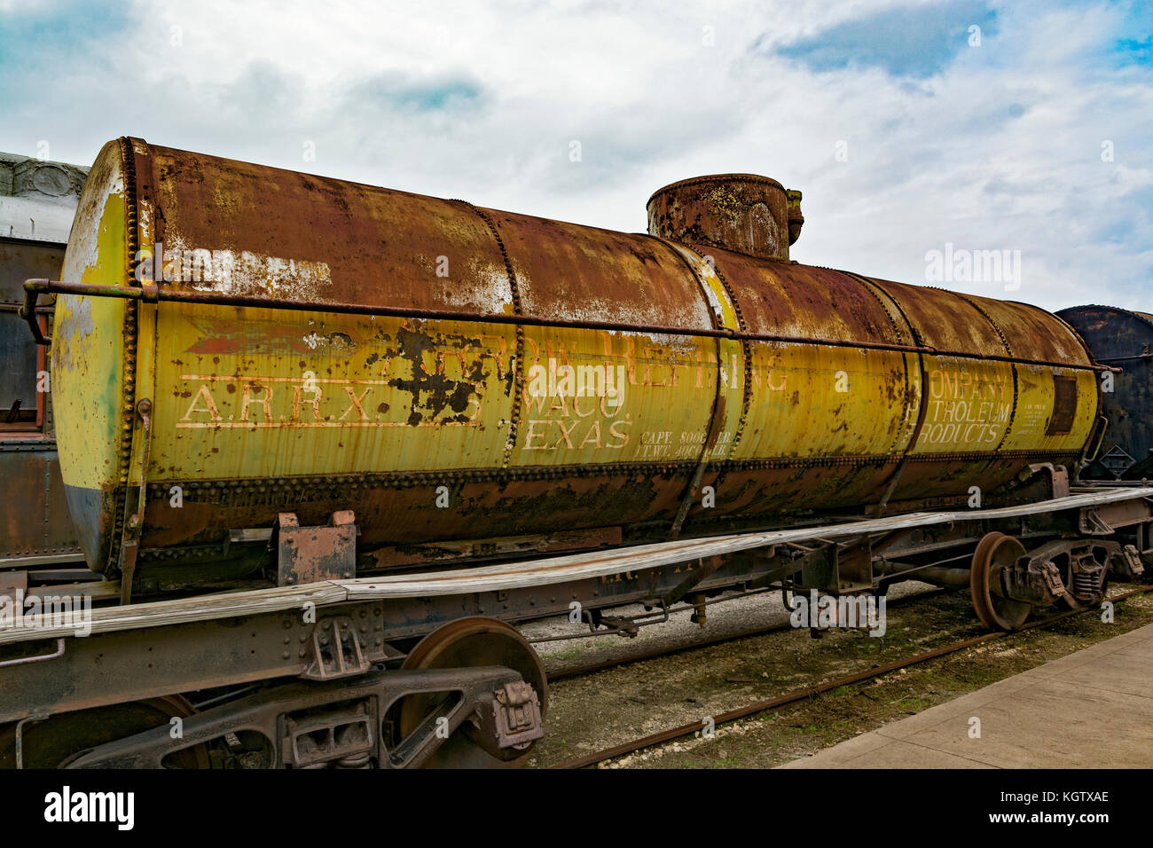 Texas, Galveston Railroad Museum, Öltankwagen Stockfoto