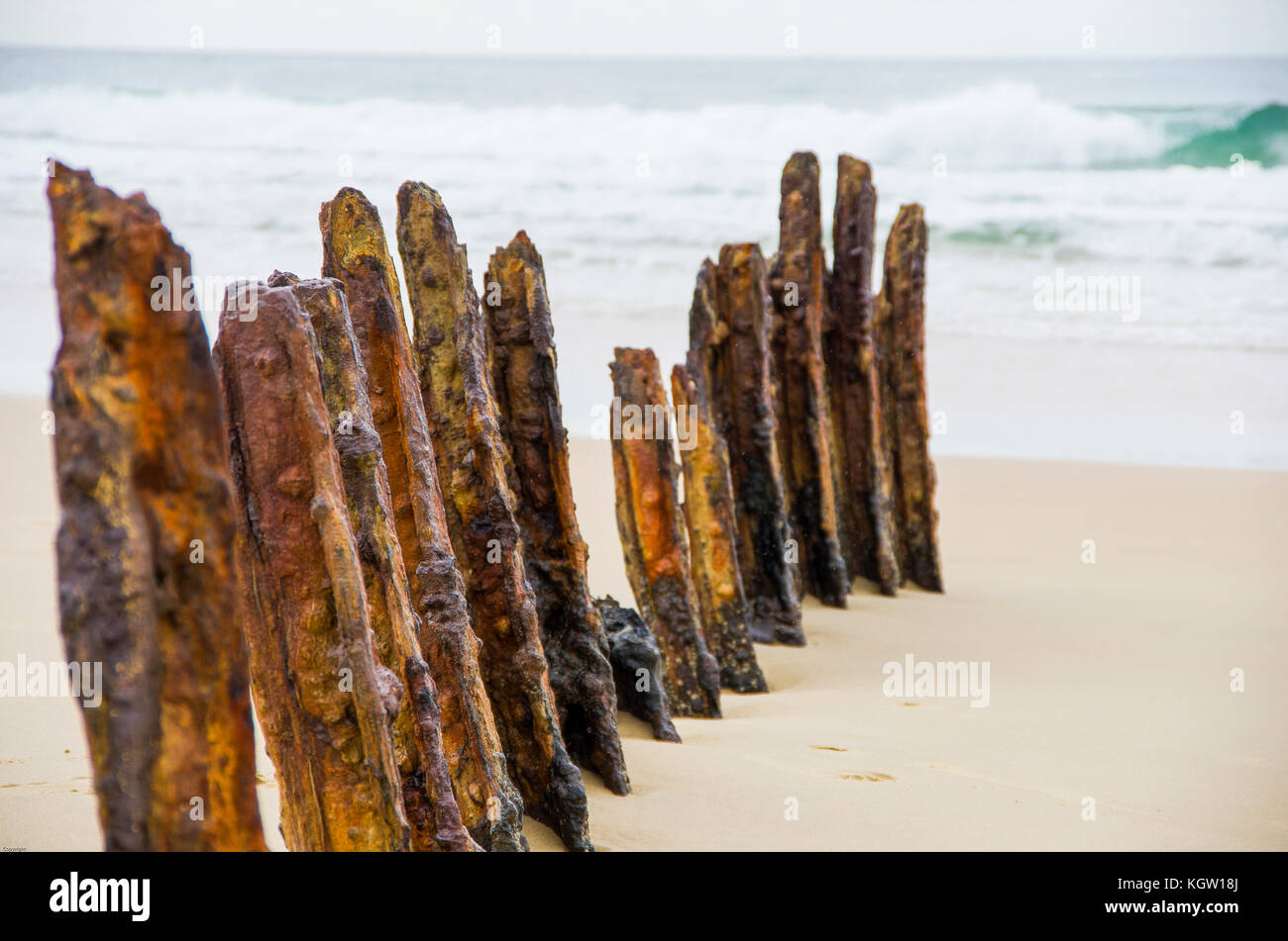 Nur die Rippen einer Ozean Schiff Stockfoto