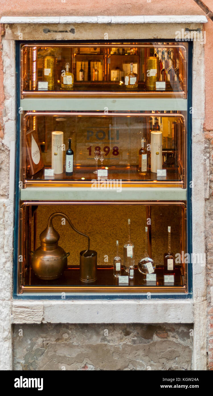 VENEDIG-MÄRZ 7: Eine Ladenausstellung in Venedig, Italien, am 7,2017. März Stockfoto