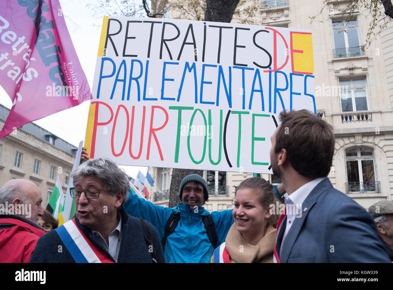 Paris: Versammlung - Kaufkraft der Rentner Stockfoto