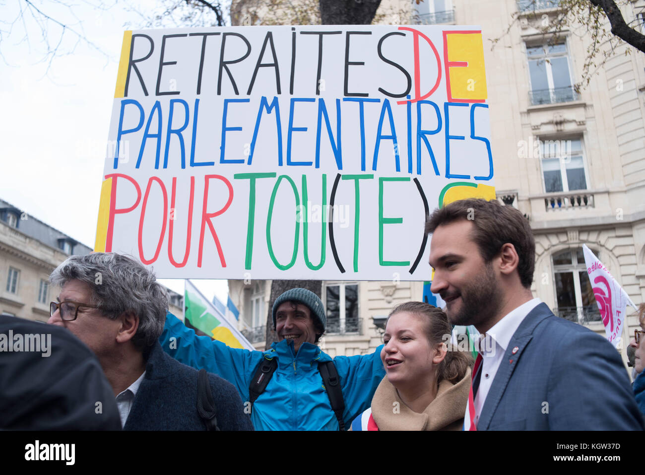 Paris: Versammlung - Kaufkraft der Rentner Stockfoto