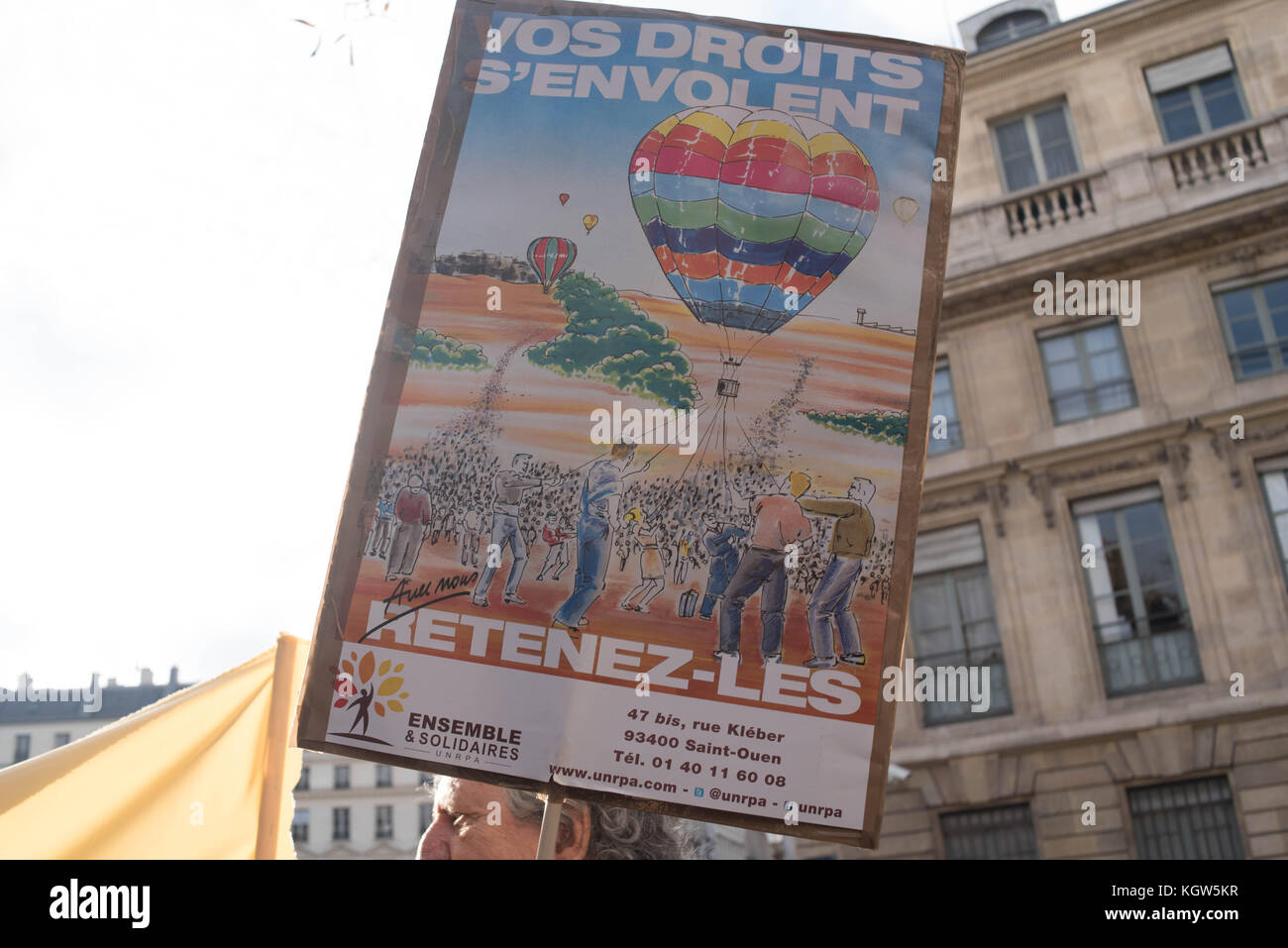 Paris: Versammlung - Kaufkraft der Rentner Stockfoto