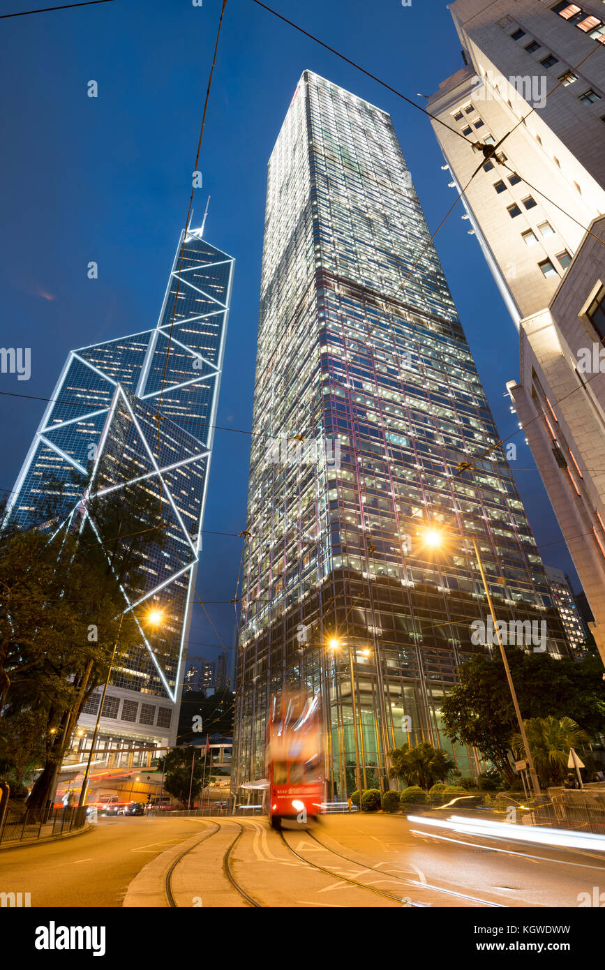 Zentralen Finanzviertel, Hongkong, China. Stockfoto