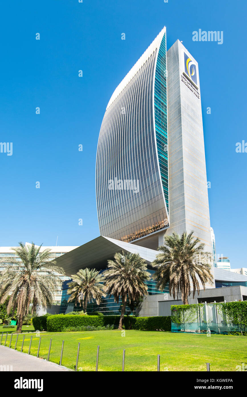 Dubai, Vae - 26 Okt 2017: Das Emirates NBD-Hauptverwaltung in Baniyas Road, diera, Dubai. Stockfoto