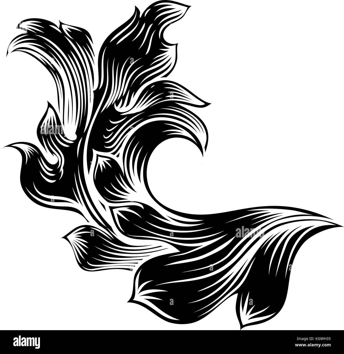 Heraldisch Floral Filigranes Muster Scroll Design Stock Vektor