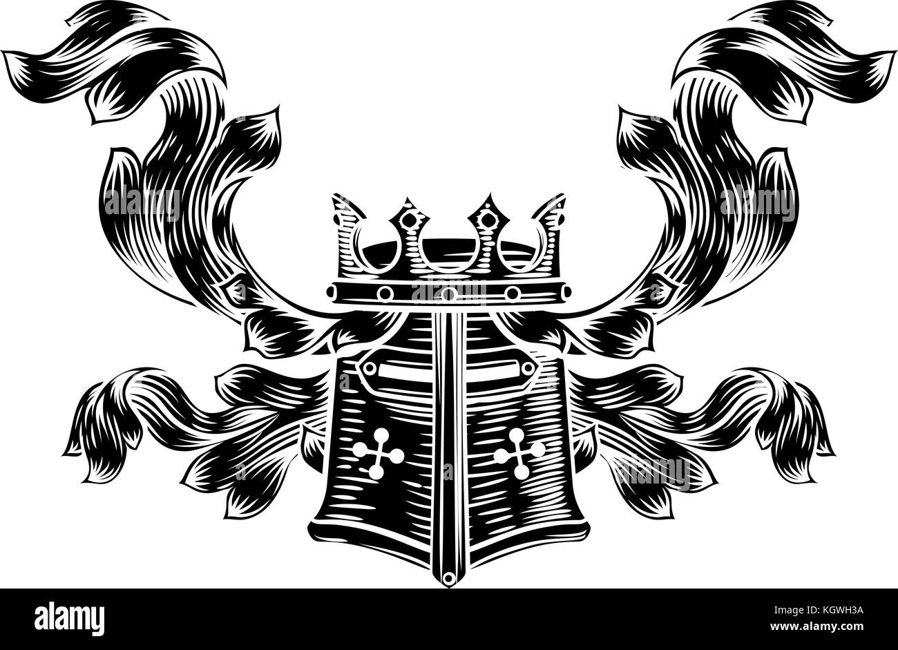 Helm Wappen Wappentier Wappen Stock Vektor