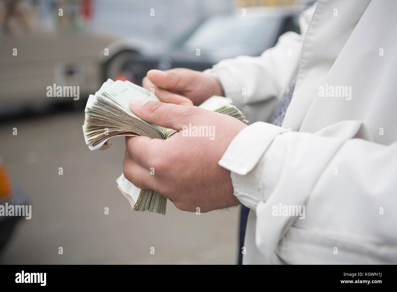 Geld Wechsler, Albanien. Stockfoto