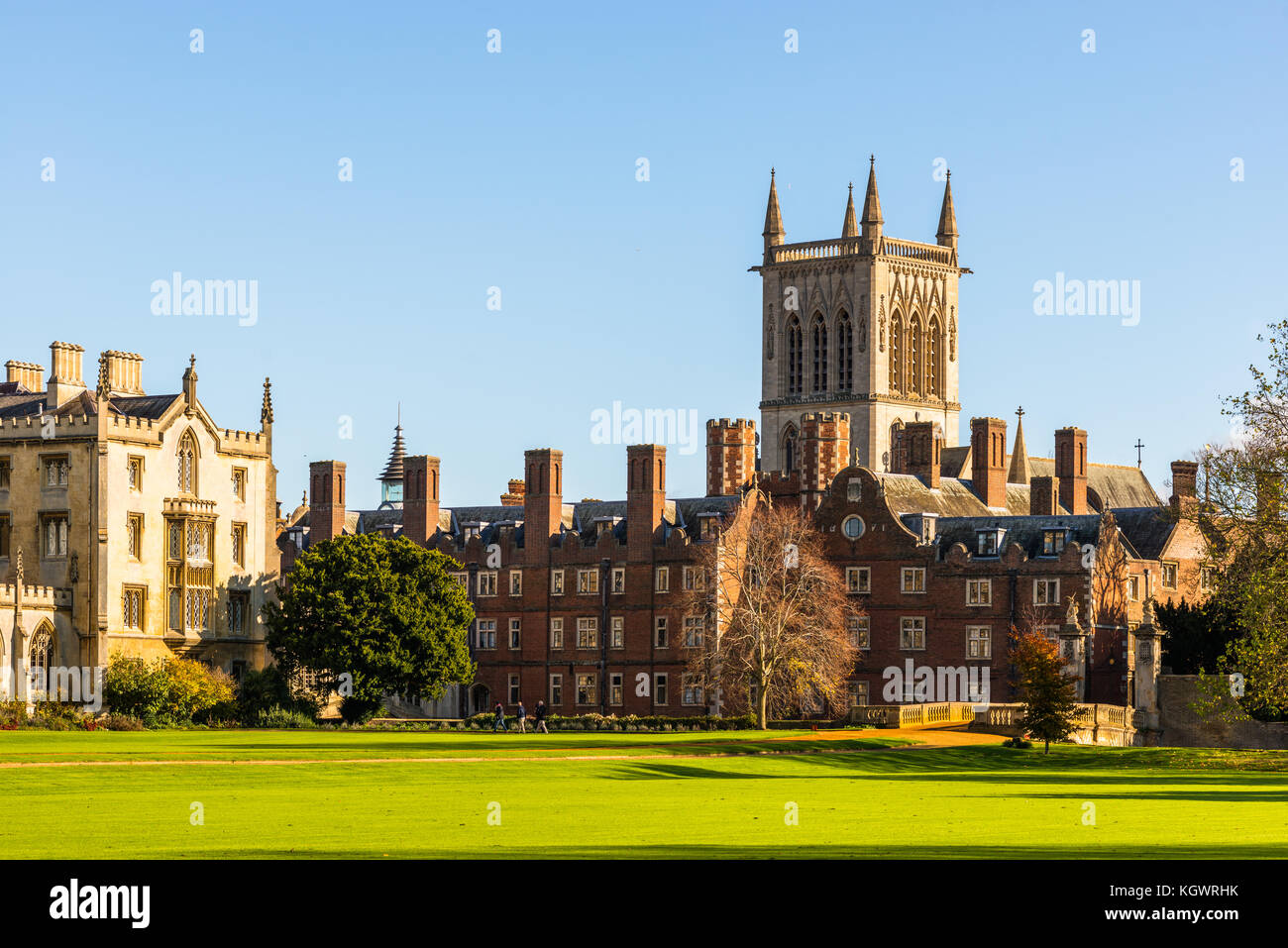 St Johns College und Kapelle, Universität Cambridge, England. Stockfoto