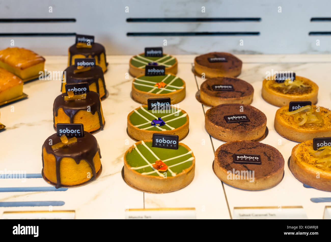 Soboro Bäckerei, Japanischen und Koreanischen Restaurant und Cafe, Petty Cury, Cambridge, UK. Stockfoto