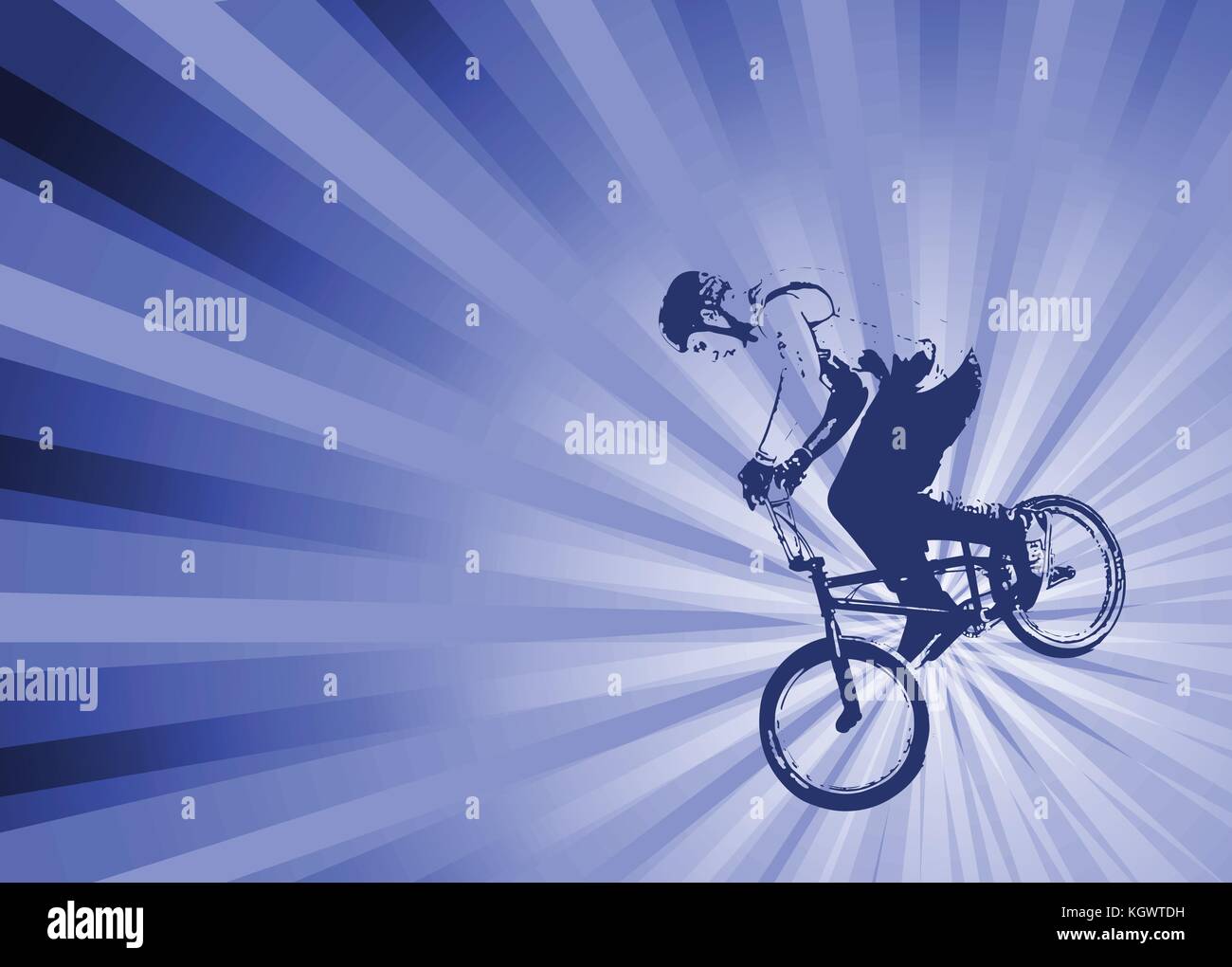 Bmx-Radfahrer auf der Abstract background-Vektor Stock Vektor