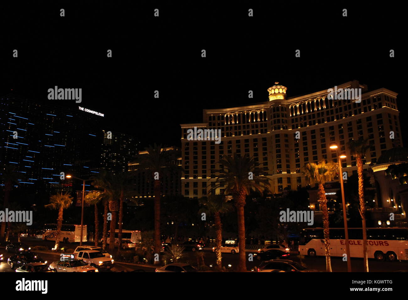 LAS VEGAS, USA - 5. August: Nachtansicht der berühmten Bellagio Hotel in Las Vegas, am 5. August 2012 Stockfoto