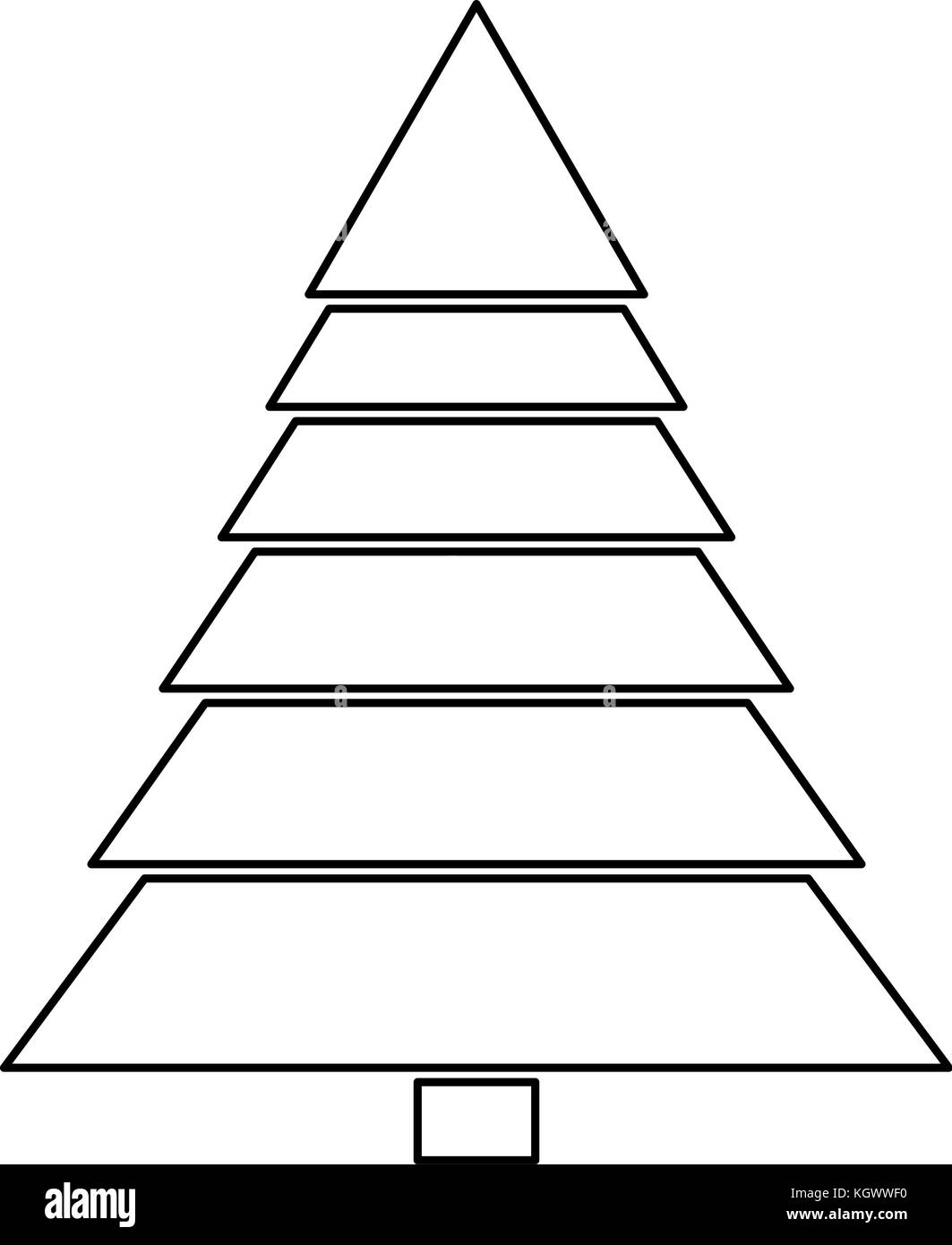 Weihnachtsbaum Silhouette auf weißem Hintergrund Stock Vektor