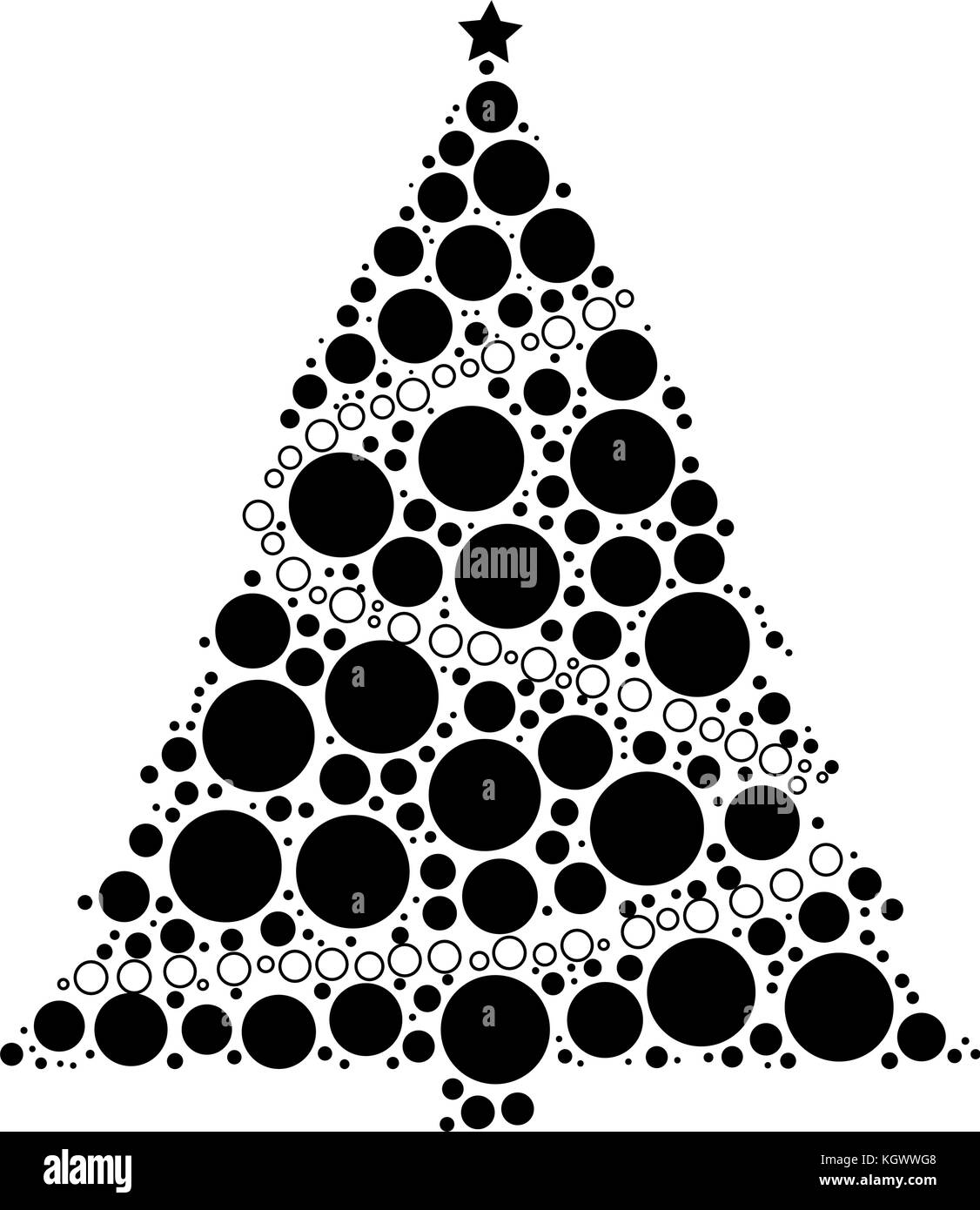 Weihnachtsbaum gepunktete Vektor auf weißem Hintergrund Stock Vektor