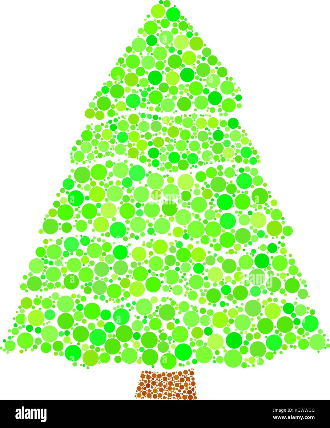 Weihnachtsbaum gepunktete Vektor auf weißem Hintergrund Stock Vektor