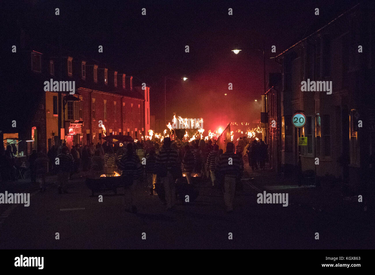 Bonfire Night in Lewes 2017 Stockfoto