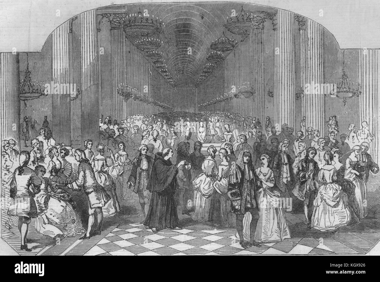 Drama Marco Spada im Princess Theater. Fürst Orsini palazzo Sitzungssaal 1853. Die Illustrated London News Stockfoto