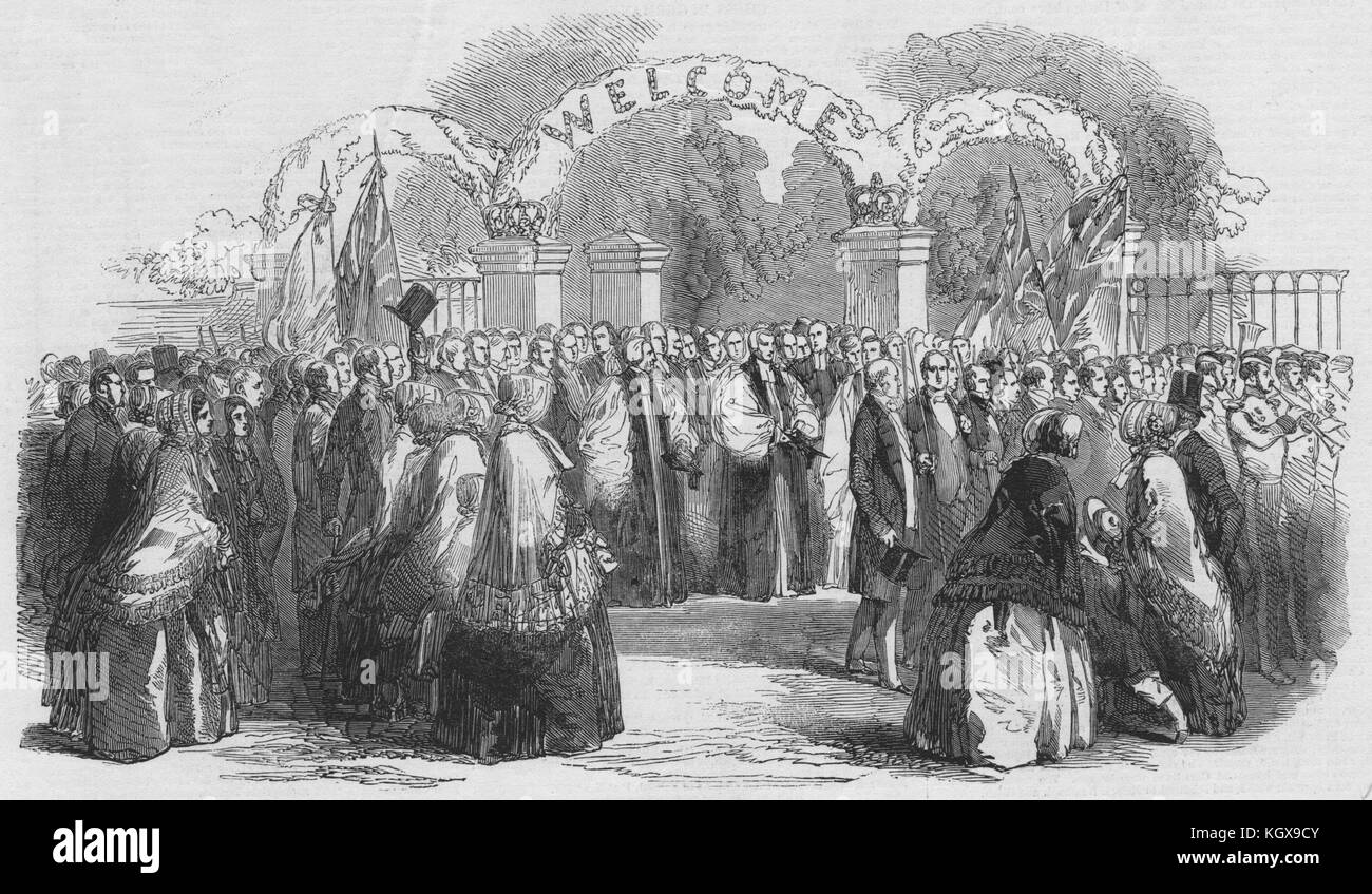 Gründung der neuen Schule an der Universität Loughborough die Prozession. Leicestershire 1850. Die Illustrated London News Stockfoto