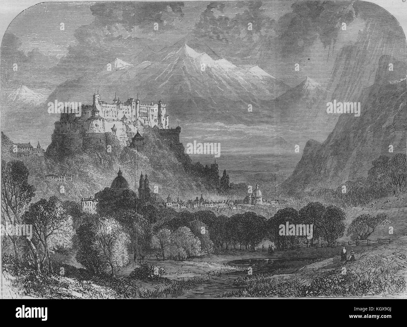 Salzburg, wo der Kaiser von Österreich und der König von Preußen met 1865. Die Illustrated London News Stockfoto