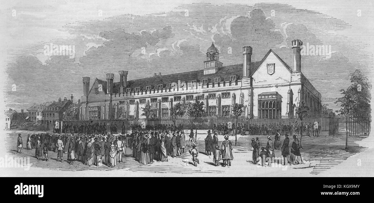 Die Tonbridge Schule tercentenary gedenken. Kent 1853. Die Illustrated London News Stockfoto