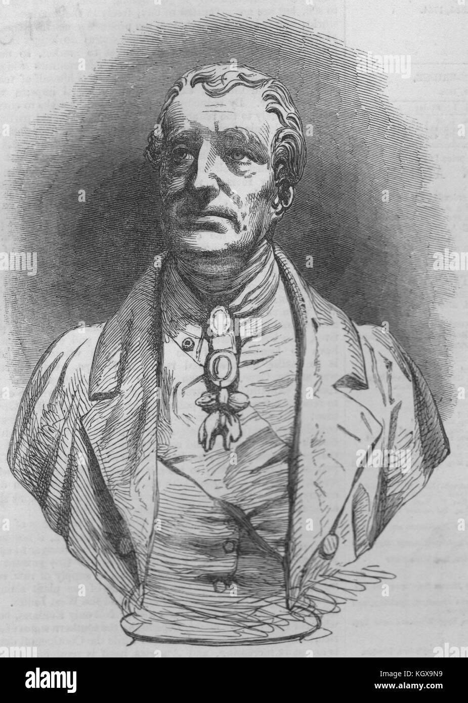 Erinnerungen an "Duke". Büste des Herzogs von Wellington. Porträts 1852. Die Illustrated London News Stockfoto