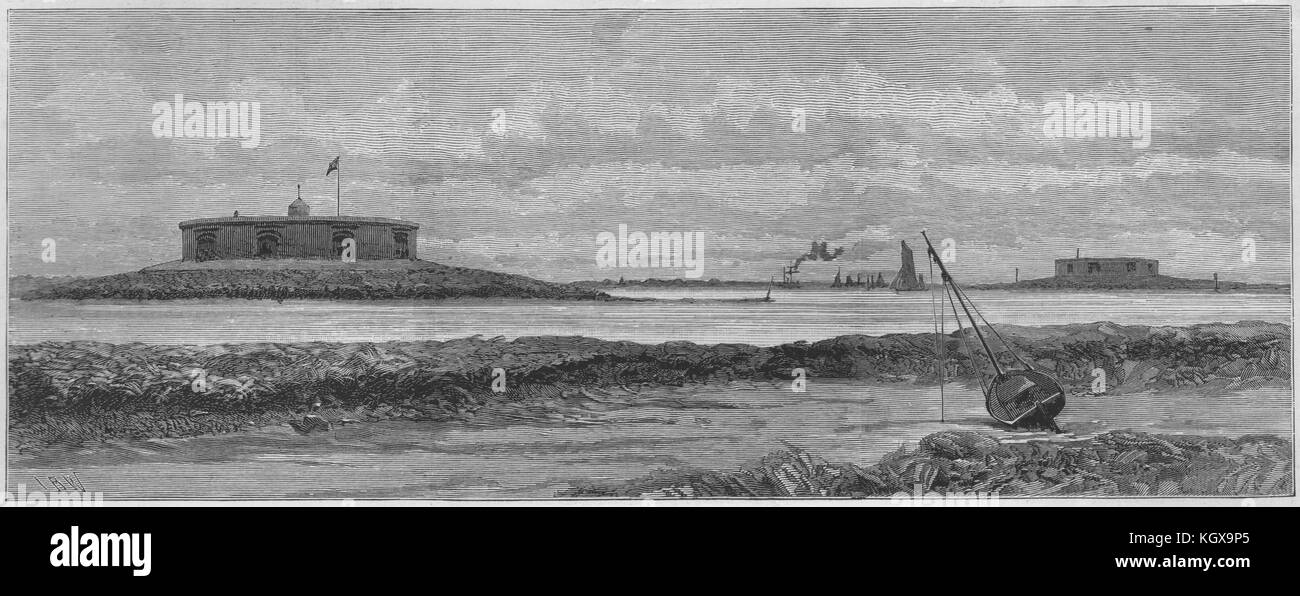 Hoo und Darnet Forts, auf der Medway. Kent 1888. Die Illustrated London News Stockfoto