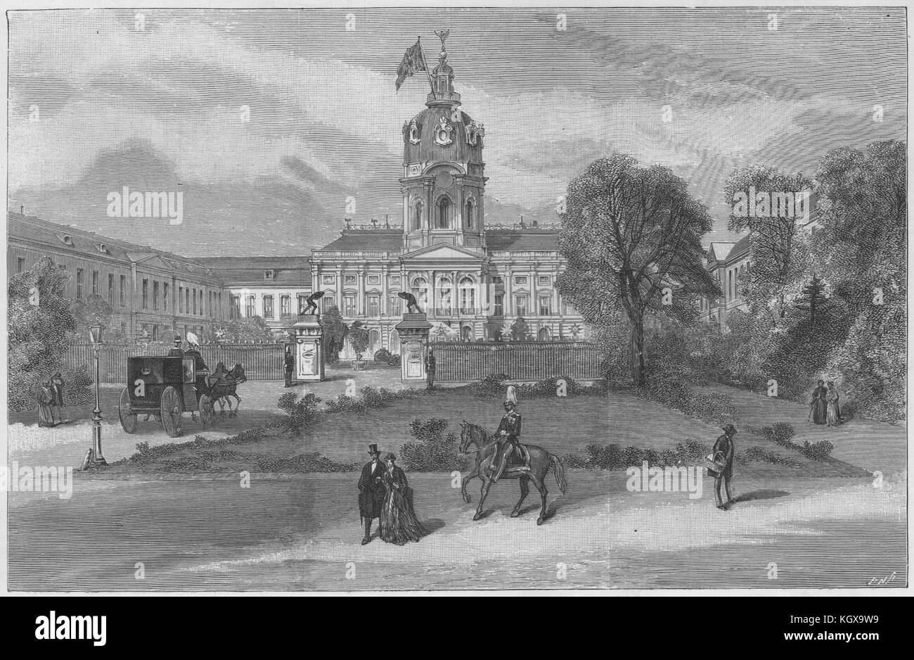 Das Schloss Charlottenburg, Berlin. Deutschland 1888. Die Illustrated London News Stockfoto