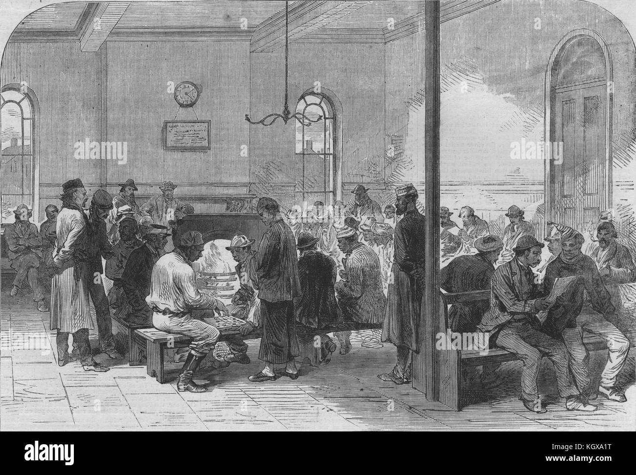 Die Fremden' Home, West India Dock Road, Limehouse. London 1870. Die Illustrated London News Stockfoto