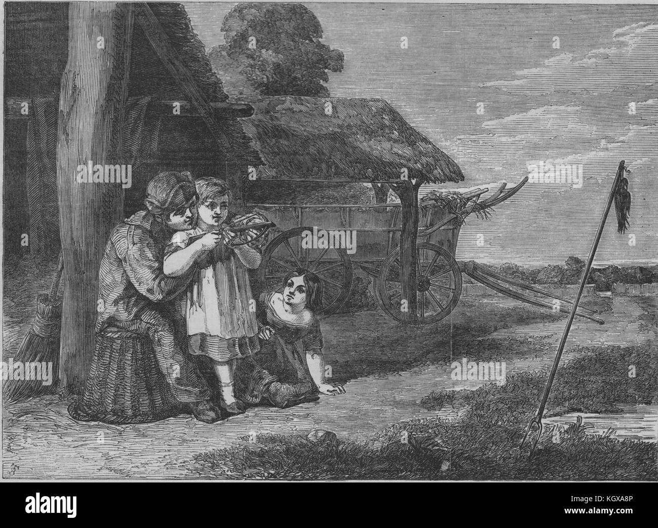 Ausstellung der Königlichen Akademie - "die Schützen". Militaria 1851. Die Illustrated London News Stockfoto