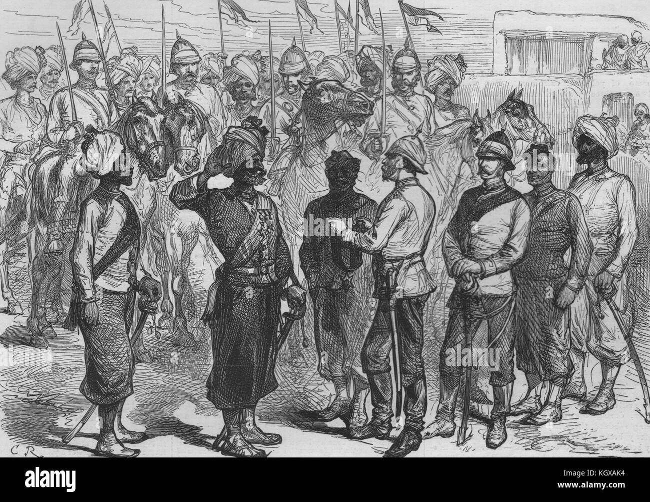 Afghanische Krieg Dekorieren ein Soldat - Reihenfolge der britische Indien, Kalat-I-Ghilzai 1879. Die Illustrated London News Stockfoto