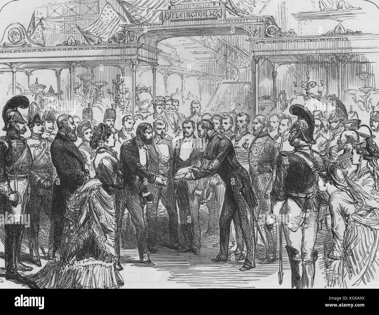 Amerikanische Centennial Exhibition. Col Sandford Präsident Grant. Philadelphia 1876. Die Illustrated London News Stockfoto