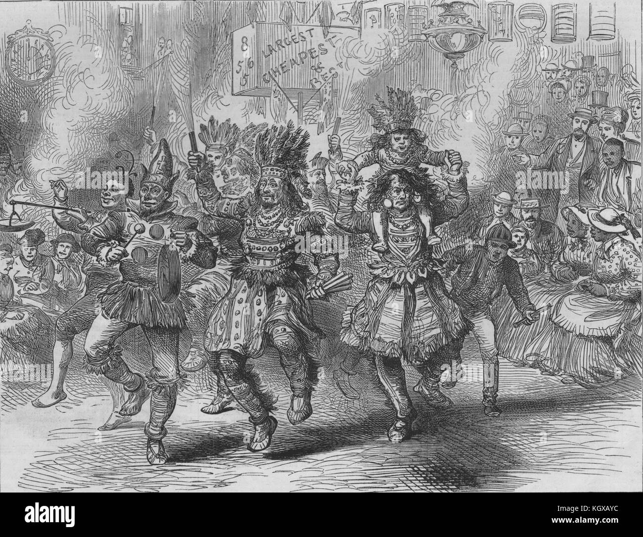 Eine indische Karneval Philadelphia Street Scene am 4. Juli. Pennsylvania 1876. Die Illustrated London News Stockfoto