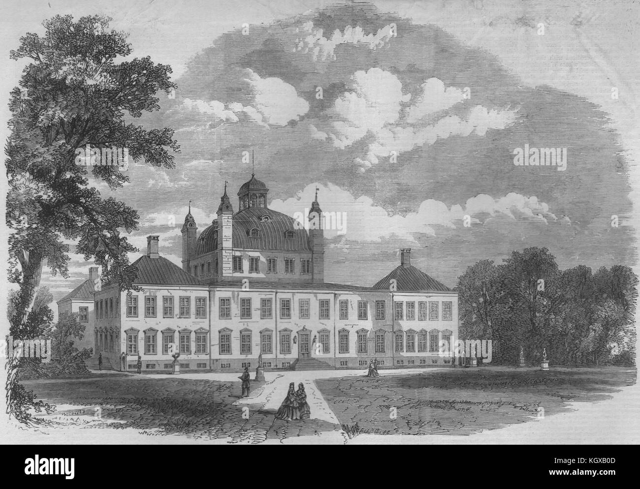 Besuch des Prinzen von Wales an die Dänemark Fredensborg Schloss 1864. Die Illustrated London News Stockfoto