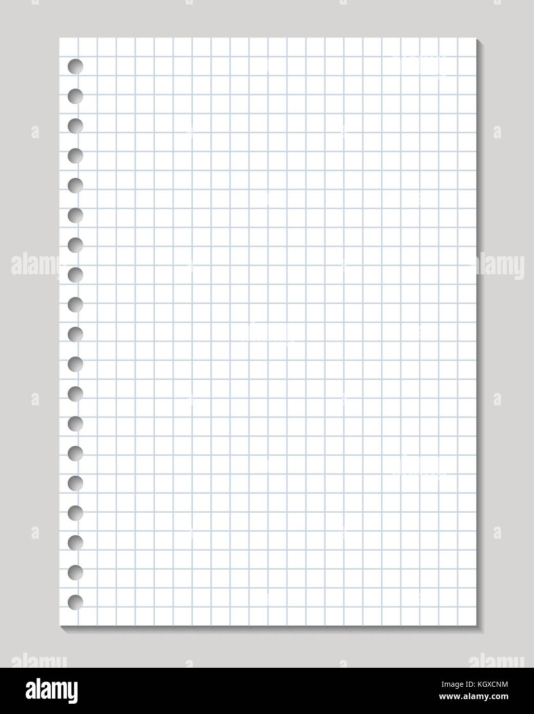 Realistische vector Abbildung: leeres Blatt Square, Papier aus einem Block auf einem grauen Hintergrund isoliert Stock Vektor