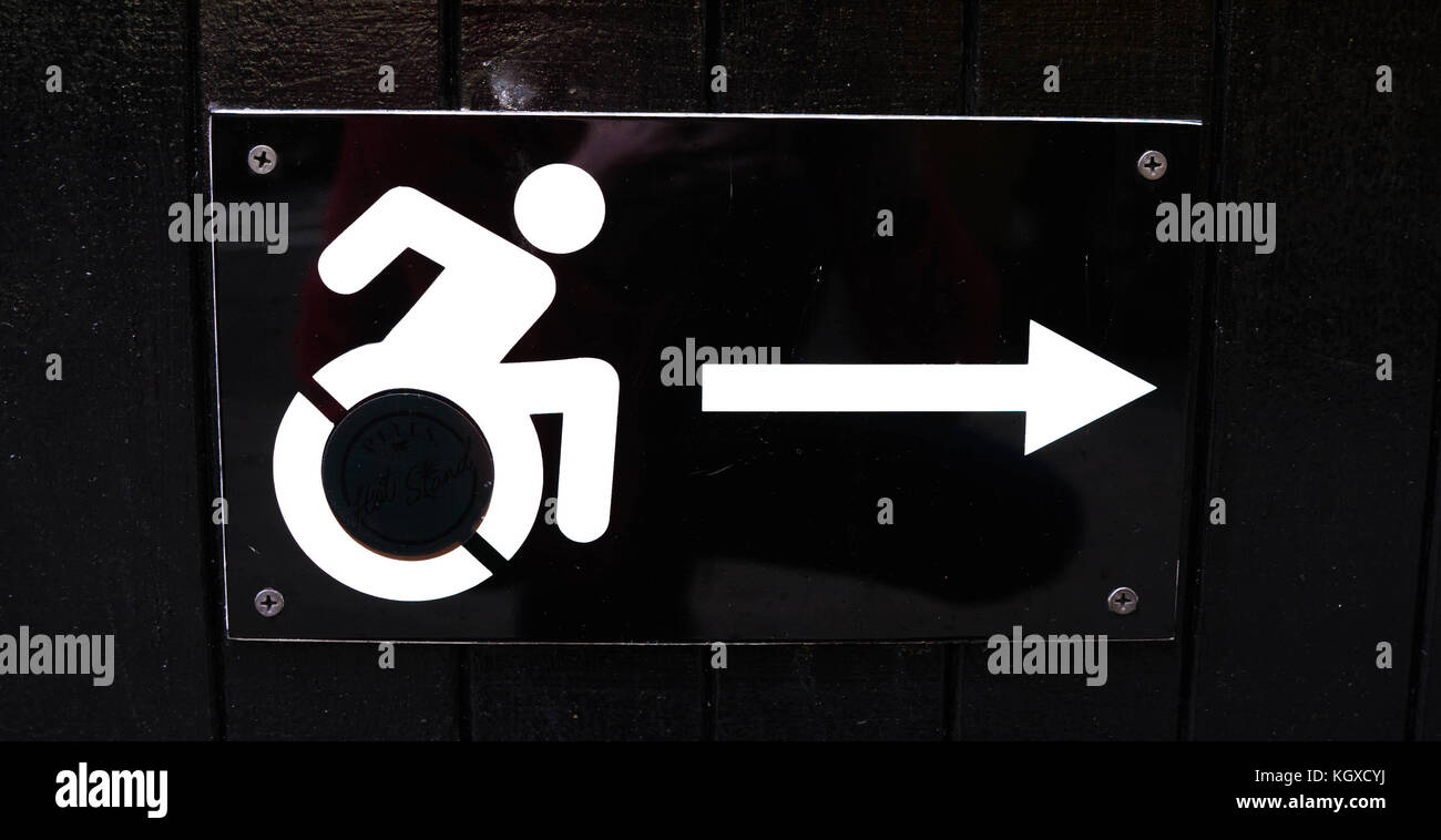 Rollstuhl Zeichen Stockfoto