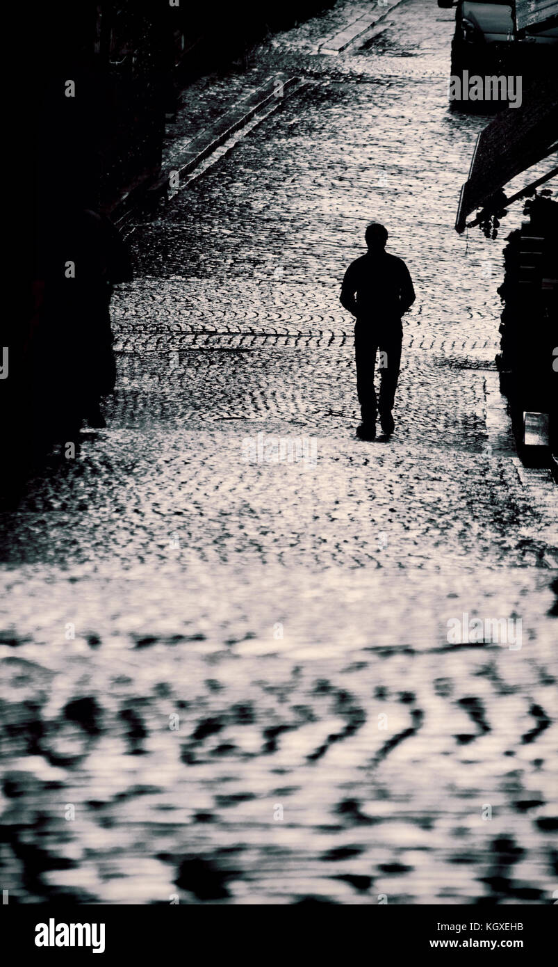 Spaziergang im Regen Stockfoto