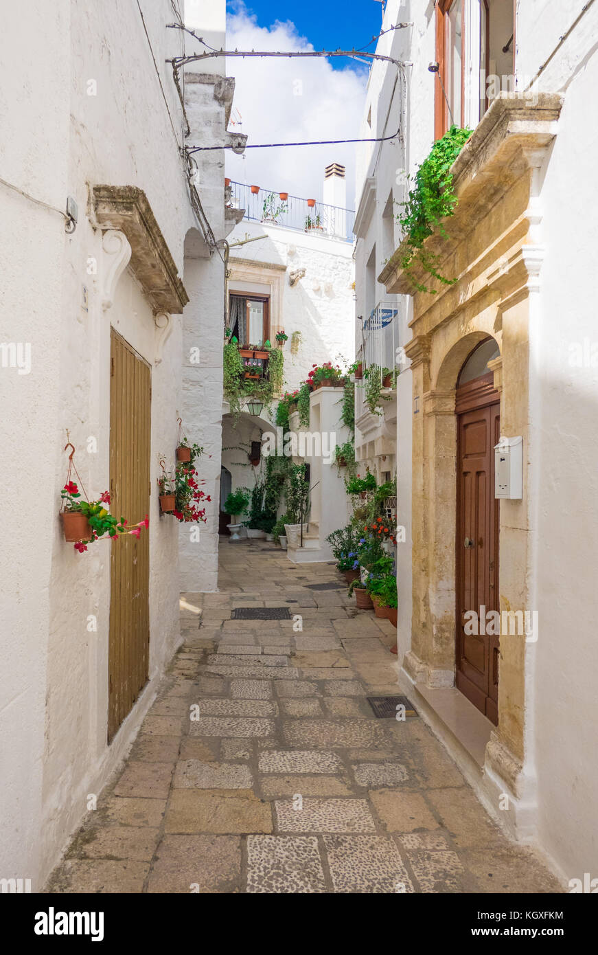 Cisternino (Italien) das historische Zentrum der kleinen und hübschen