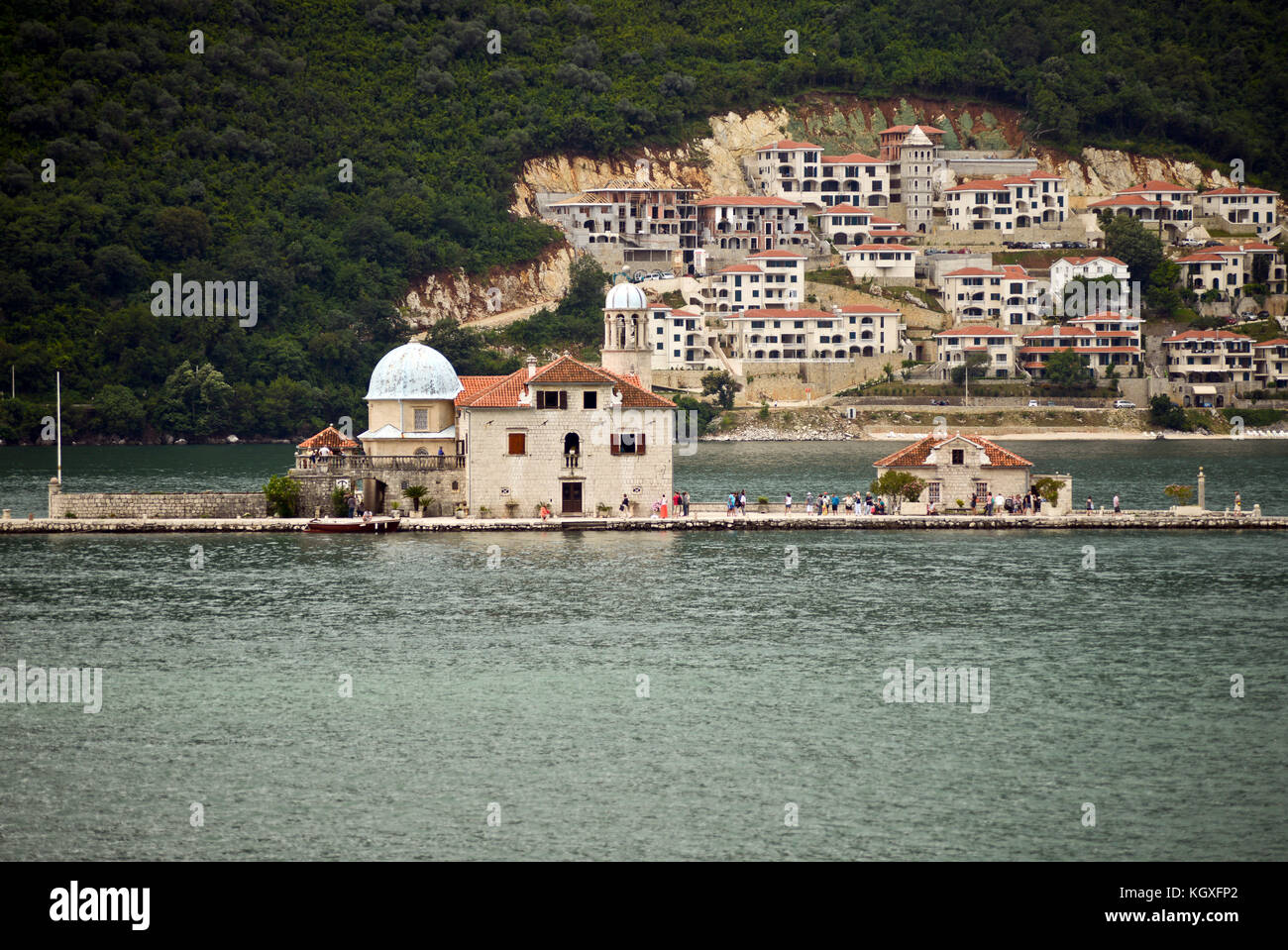 Unsere Liebe Frau von den Felsen der Insel, Perast, Montenegro Stockfoto