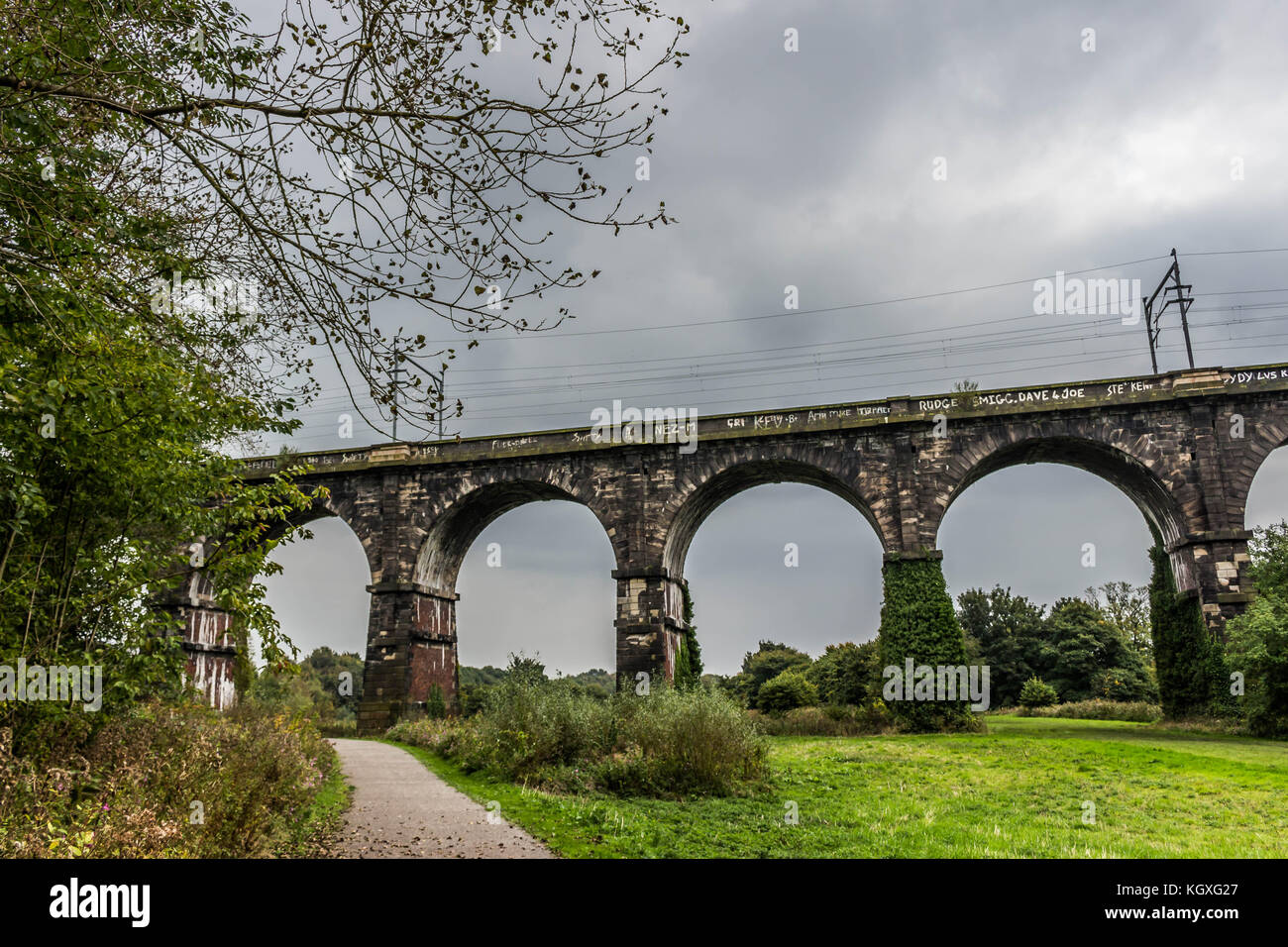Die sankey Viadukt in Newton le Willows, Merseyside Stockfoto