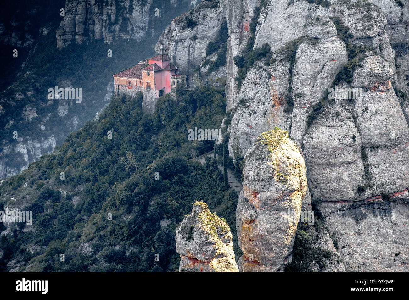 Santa Cova in Montserrat: Religiöse Heiligtum der Santa Cova in Kloster Montserrat in Katalonien, Spanien Stockfoto