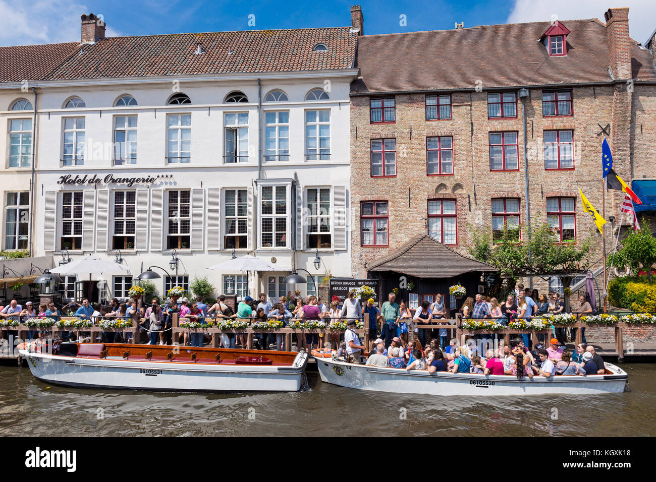 Sightseeing Boote trip iin Brügge Stockfoto