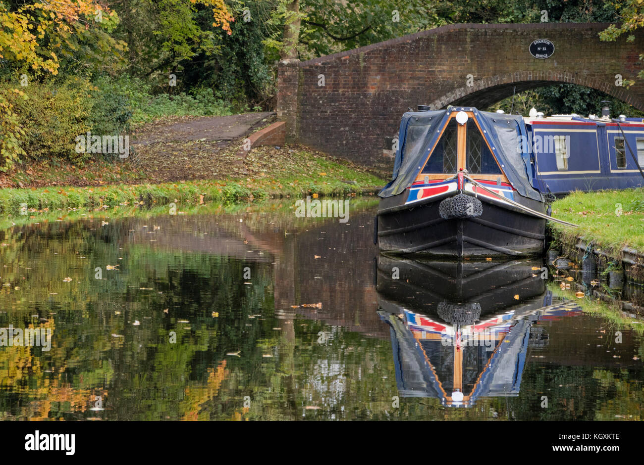 Personal und Worcester Kanal nahe Stourton Junction, Staffordshire, England, UK Stockfoto