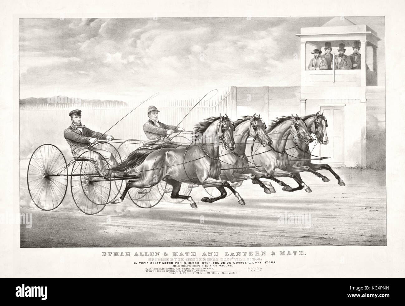 Alte Illustration eines trabenden Pferd wagen. Von Cameron, Publ, in New York, Ca. 1870 Stockfoto