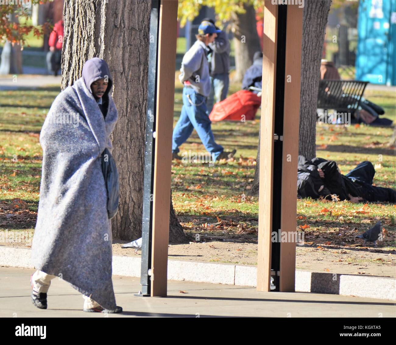 Nicht identifizierte Obdachlose in Denver Stockfoto