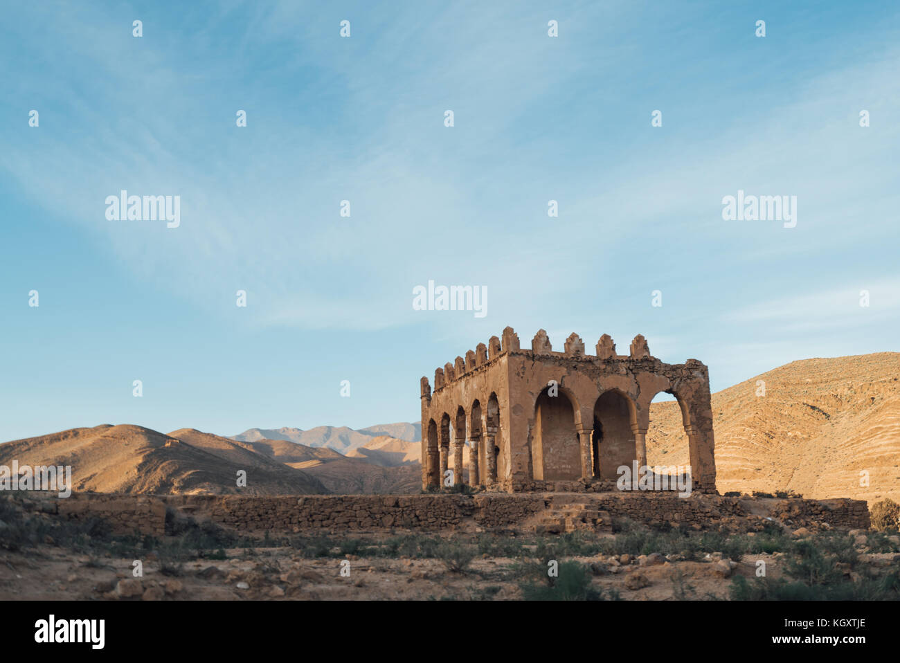 Alte morrokische Ruinen der Kasbah in der Nähe von Taliouine. Südlich von marokko Stockfoto