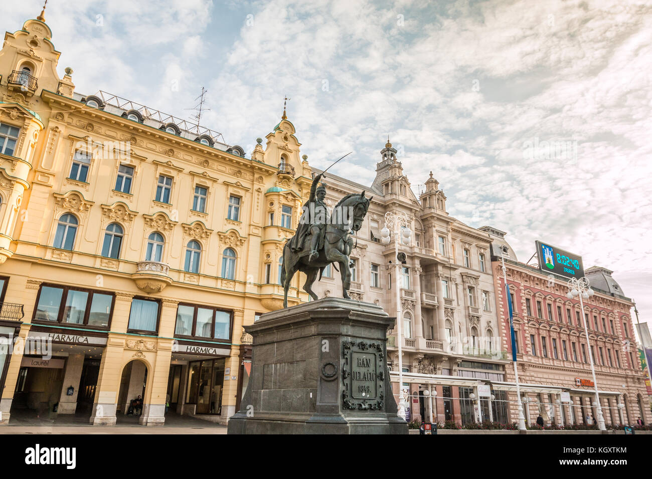Ban Jelacic Platz in Zagreb, Kroatien Stockfoto
