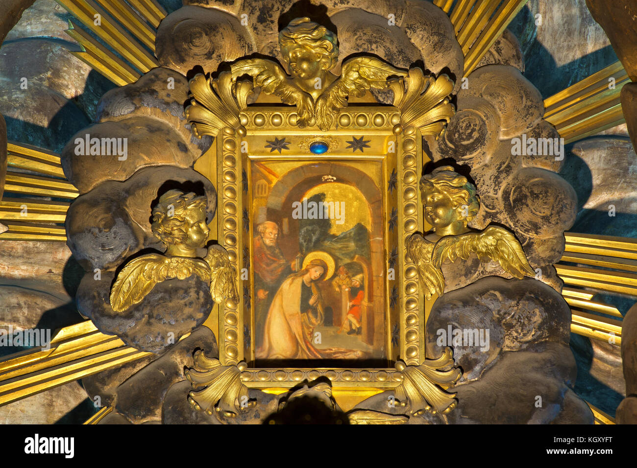 Symbol der Geburt - Santa Maria della Vittoria - Rom Stockfoto